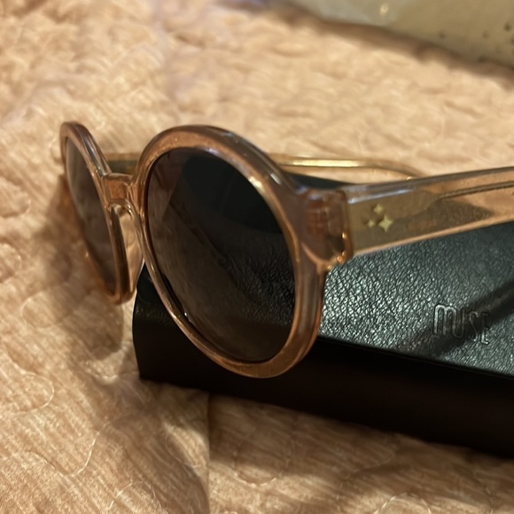 Muse pink glitter new sunglasses 1970s look mod in box - Picture 6 of 6